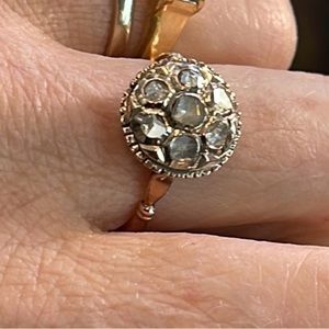 14k Antique Rose Cut Diamond Ring